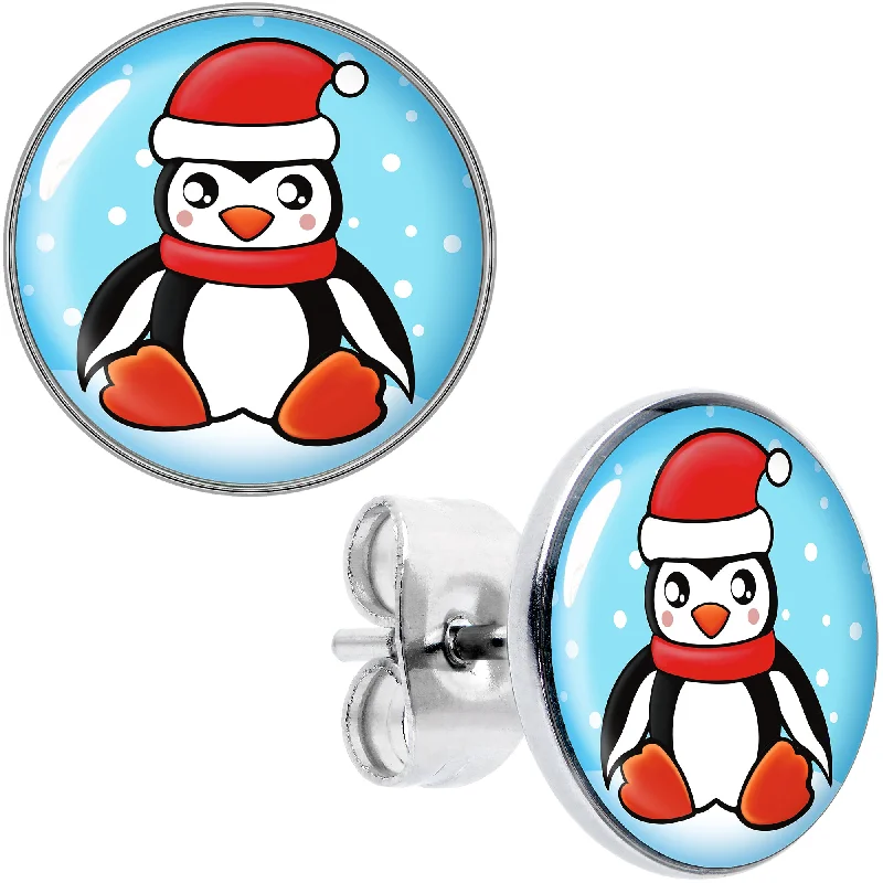 Women's Earrings – Elegant Designs for Every Personality--Snowfall Holiday Penguin Stud Earrings
