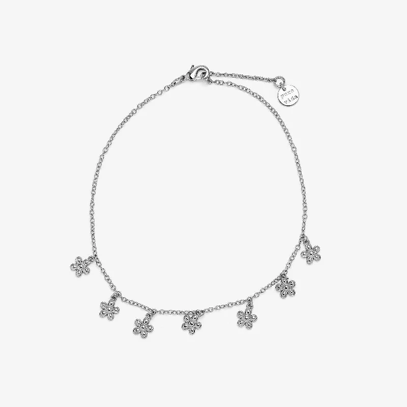 Unique Anklets with Sparkling Accents-Bitty Daisies Anklet