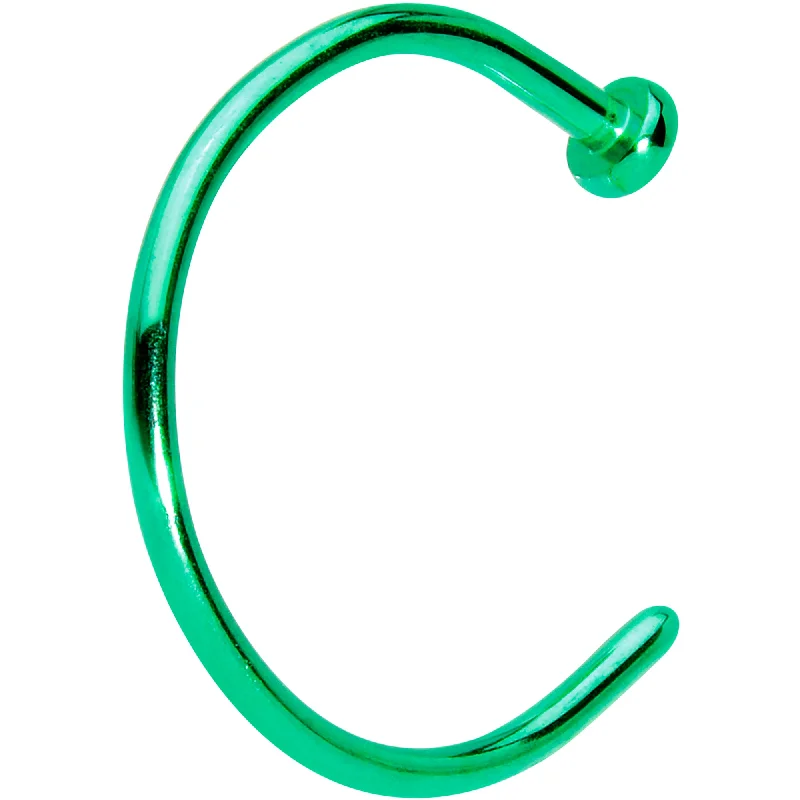 Nose Rings for Occasional Wear -20 Gauge 3/8 Green PVD Implant Grade Titanium Disc Nose Hoop Nose Rings for Occasional Wear -20 Gauge 3/8 Green PVD Implant Grade Titanium Disc Nose Hoop