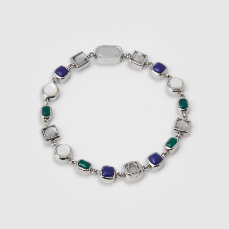 Unique Bracelets for Men with Distinct Patterns-Blue Crystal Gemstone Bracelet (Silver) Unique Bracelets for Men with Distinct Patterns-Blue Crystal Gemstone Bracelet (Silver)