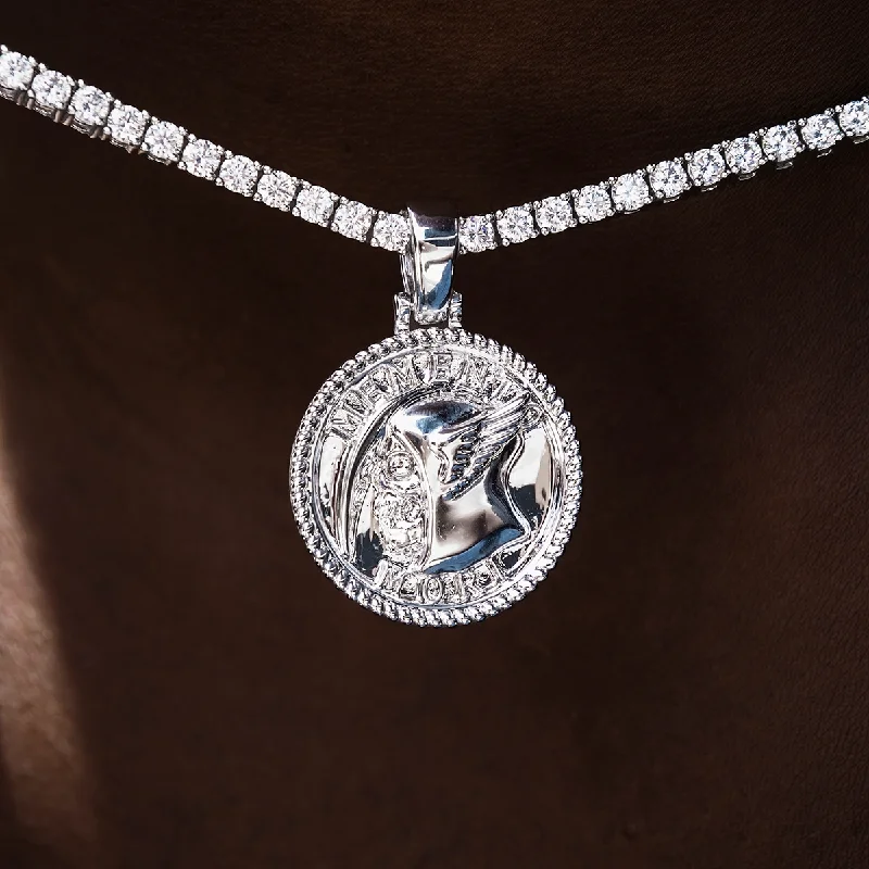 Exclusive Men's Necklaces & Pendants for the Modern Gentleman-Memento Mori Coin Pendant in White Gold Exclusive Men's Necklaces & Pendants for the Modern Gentleman-Memento Mori Coin Pendant in White Gold