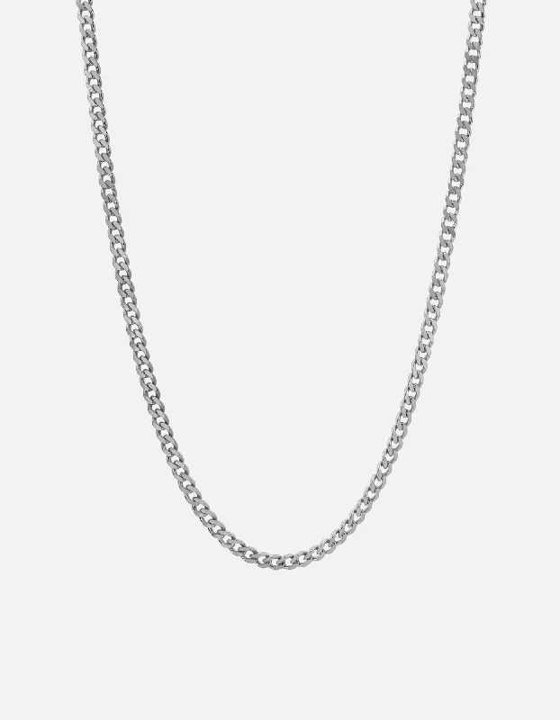 Exclusive Men's Necklaces & Pendants for the Modern Gentleman-4mm Cuban Chain Necklace, Sterling Silver Exclusive Men's Necklaces & Pendants for the Modern Gentleman-4mm Cuban Chain Necklace, Sterling Silver