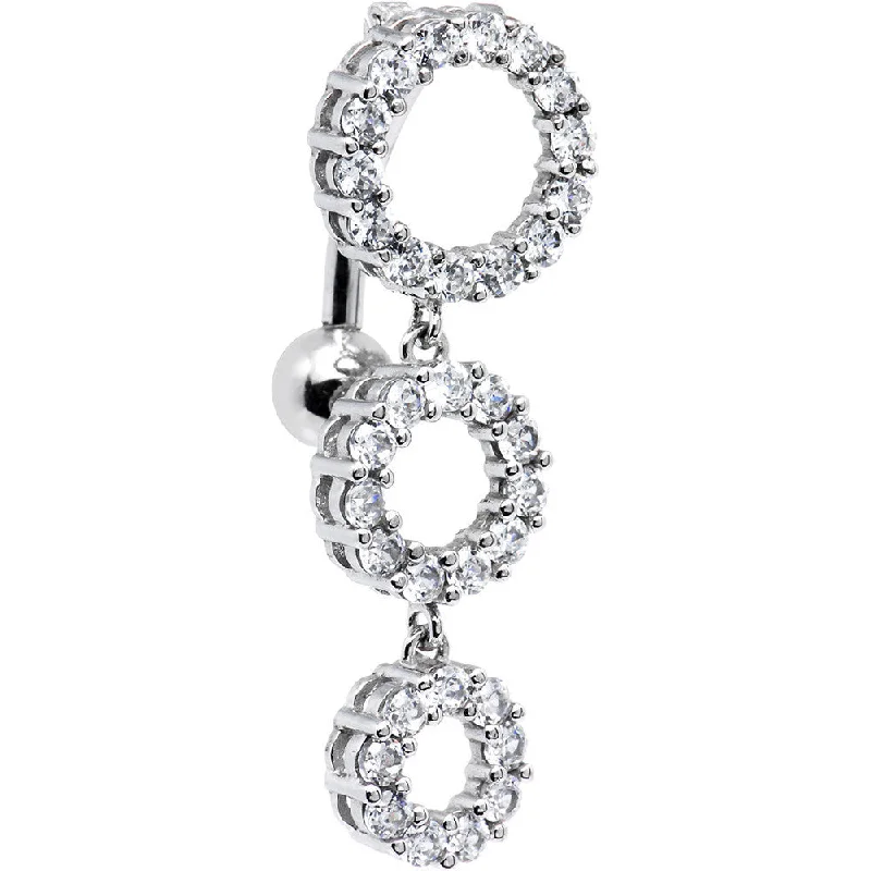 Sparkling Belly Rings for Extra Shine -16 Gauge Solid 14kt White Gold Top Mount CZ Circle Belly Ring Sparkling Belly Rings for Extra Shine -16 Gauge Solid 14kt White Gold Top Mount CZ Circle Belly Ring