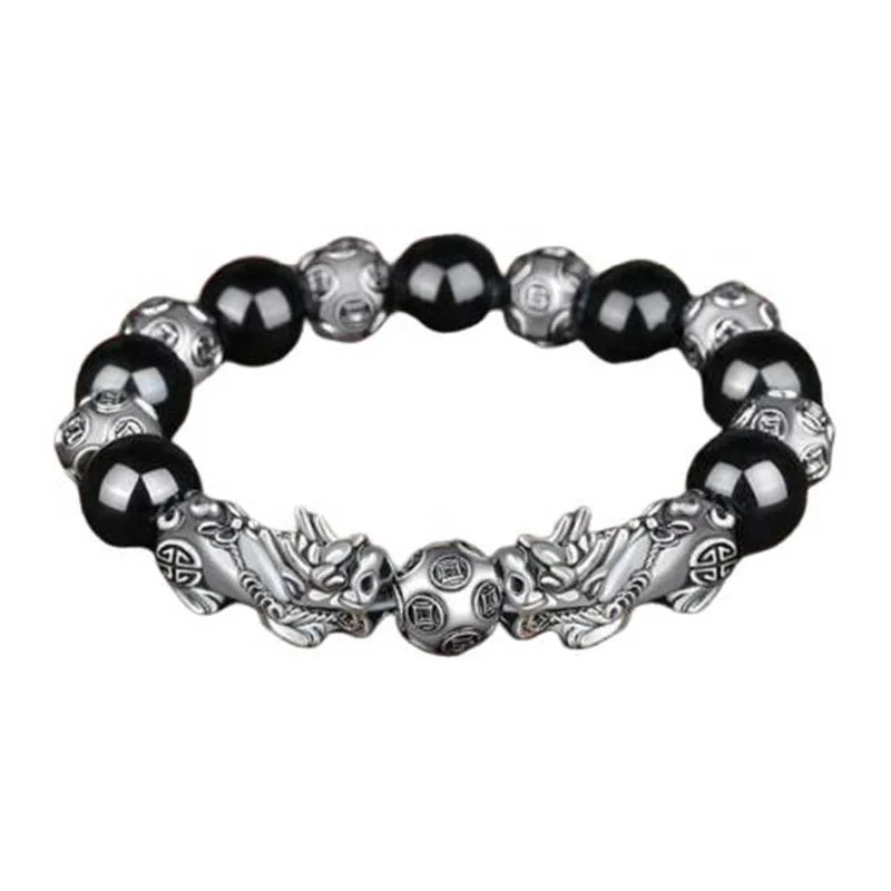 Modern Leather Bracelets for Men-Buddha Stones Tibetan FengShui PiXiu Obsidian Bracelet Modern Leather Bracelets for Men-Buddha Stones Tibetan FengShui PiXiu Obsidian Bracelet