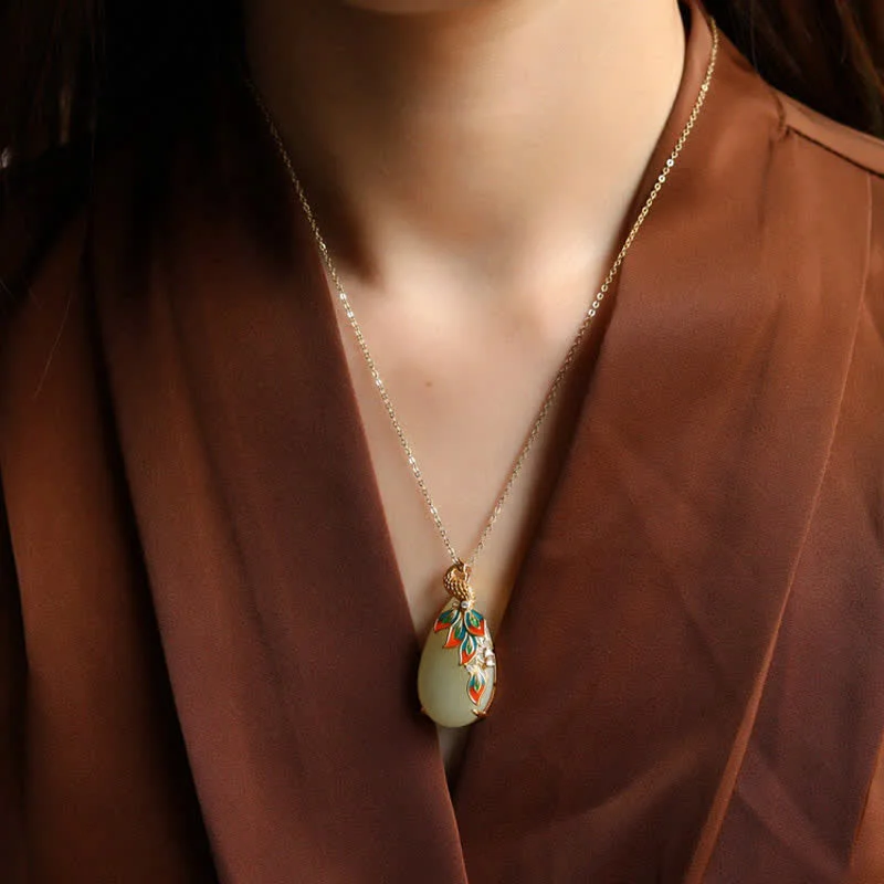 Shop Classic Women's Necklaces & Pendants with a Modern Twist-Buddha Stones White Jade Peacock Protection Necklace Chain Pendant Shop Classic Women's Necklaces & Pendants with a Modern Twist-Buddha Stones White Jade Peacock Protection Necklace Chain Pendant
