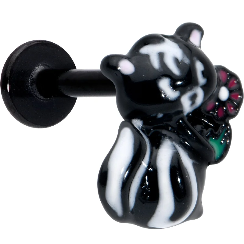 Women's Earrings – Elegant Designs for Every Personality--16 Gauge 5/16 Black Funky Skunk Labret Monroe Tragus Women's Earrings – Elegant Designs for Every Personality--16 Gauge 5/16 Black Funky Skunk Labret Monroe Tragus