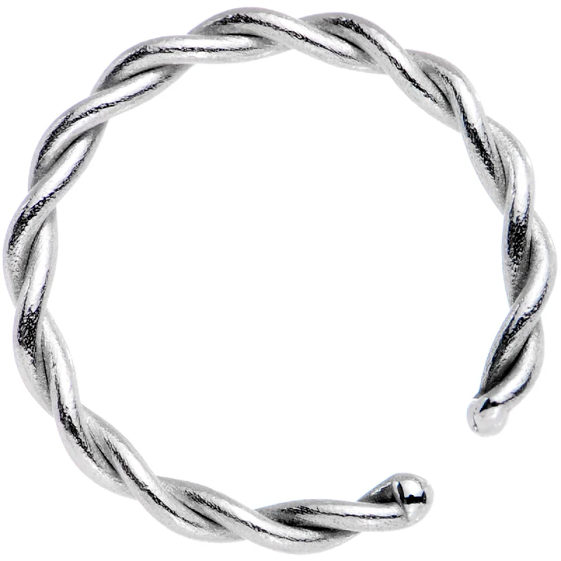 Non-Tarnish Nose Rings -16 Gauge 5/16 Annealed Steel Seamless Braided Circular Ring