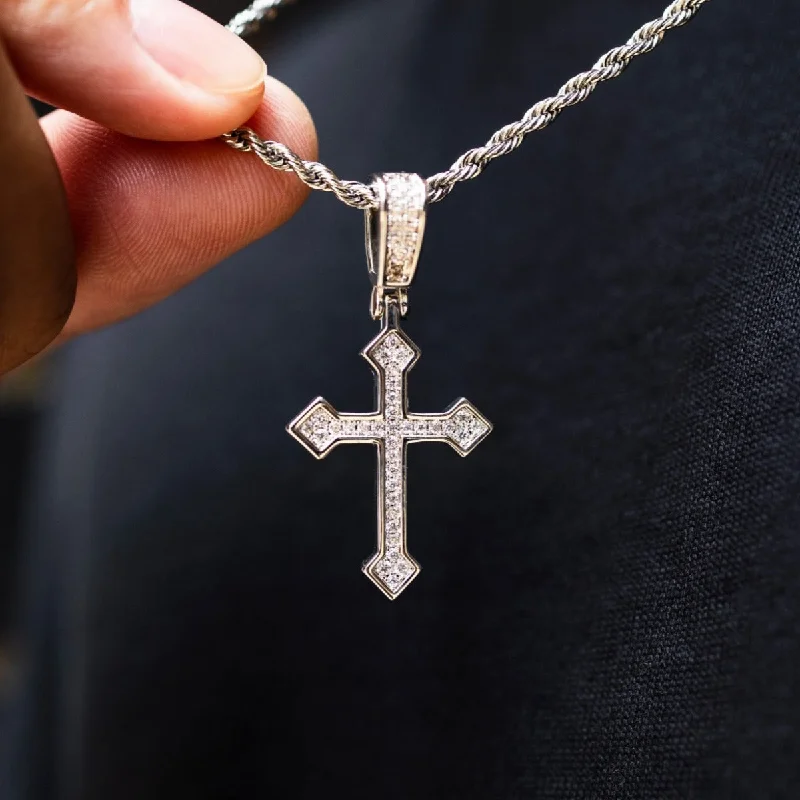 Exclusive Men's Necklaces & Pendants for the Modern Gentleman-Iced Celtic Cross in White Gold Exclusive Men's Necklaces & Pendants for the Modern Gentleman-Iced Celtic Cross in White Gold