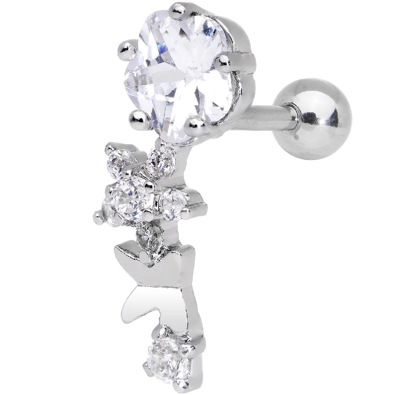 Women's Earrings – Elegant Designs for Every Personality--1/4 Clear Gem Cascade Right Cartilage Earring Women's Earrings – Elegant Designs for Every Personality--1/4 Clear Gem Cascade Right Cartilage Earring