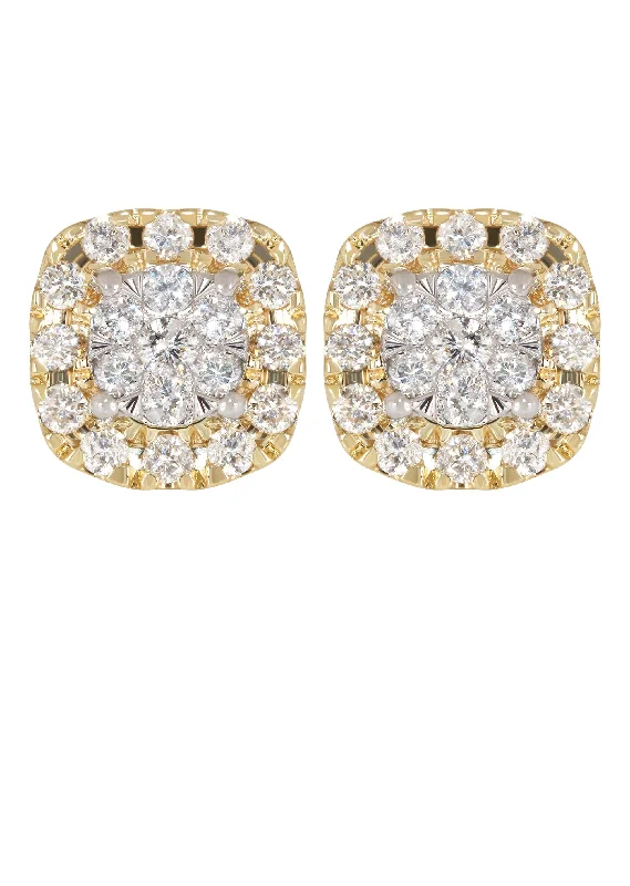 Shop Durable Men's Earrings for Everyday Wear-Mens Stud Diamond Earrings | 1.03 Carats 14K Yellow Gold Shop Durable Men's Earrings for Everyday Wear-Mens Stud Diamond Earrings | 1.03 Carats 14K Yellow Gold