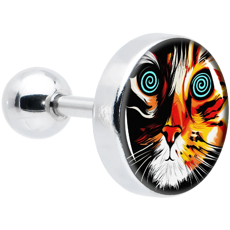 Women's Earrings – Elegant Designs for Every Personality--16 Gauge 1/4 Colorful Trippy Cat Cartilage Tragus Earring Women's Earrings – Elegant Designs for Every Personality--16 Gauge 1/4 Colorful Trippy Cat Cartilage Tragus Earring