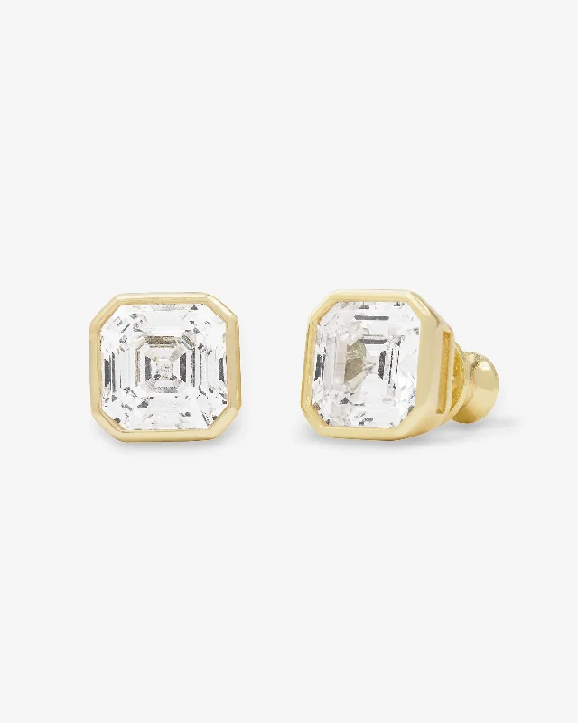 Women's Earrings – Elegant Designs for Every Personality--Duchess 8mm Studs - Gold|White Diamondettes Women's Earrings – Elegant Designs for Every Personality--Duchess 8mm Studs - Gold|White Diamondettes
