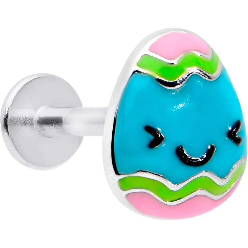 Chic Lip Rings for Fashionable Look16 Gauge 5/16 Blue Celebration Easter Egg Labret Monroe Tragus