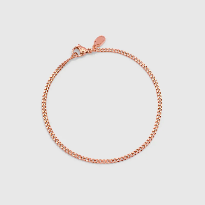 Personalized Beaded Bracelets for Men with Initials-Connell Bracelet (Rose Gold) 2mm Personalized Beaded Bracelets for Men with Initials-Connell Bracelet (Rose Gold) 2mm
