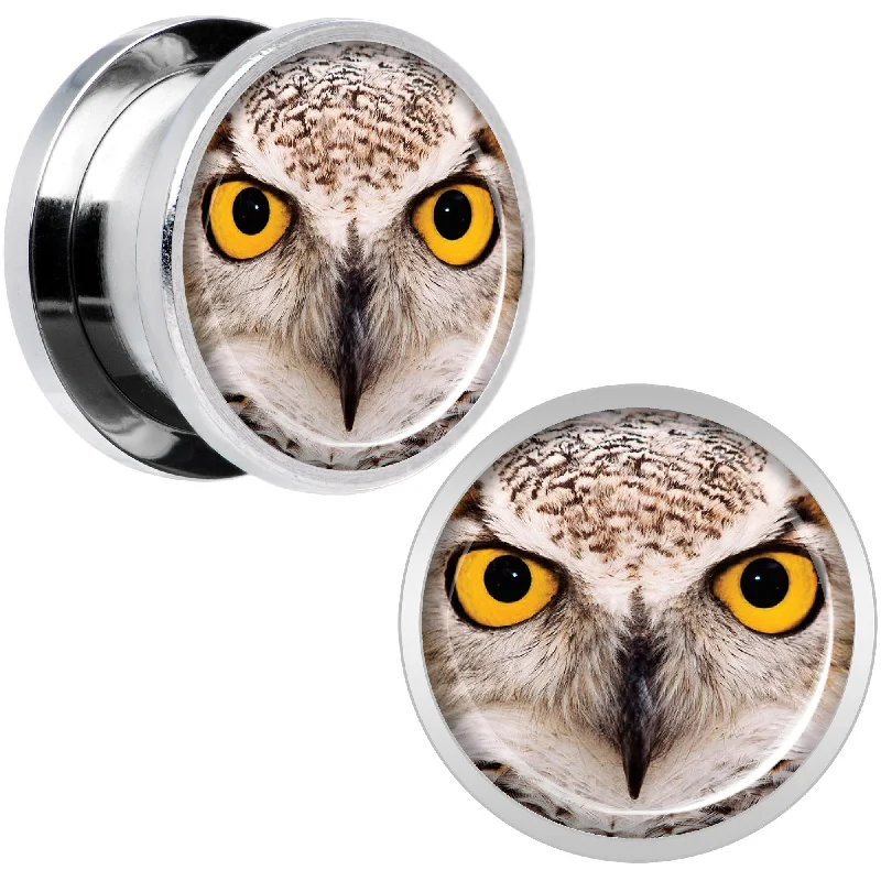 Women's Earrings – Elegant Designs for Every Personality--Full Color Owl Steel Screw Fit Plug Set 9/16 Women's Earrings – Elegant Designs for Every Personality--Full Color Owl Steel Screw Fit Plug Set 9/16
