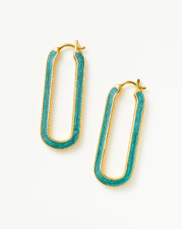 Women's Earrings – Elegant Designs for Every Personality--Enamel Haze Ovate Large Hoop Earrings