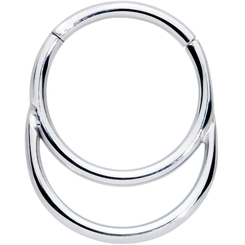 Elegant and Affordable Nose Rings -16 Gauge 3/8 Grade 23 Titanium Double Loop Hinged Septum Clicker Elegant and Affordable Nose Rings -16 Gauge 3/8 Grade 23 Titanium Double Loop Hinged Septum Clicker