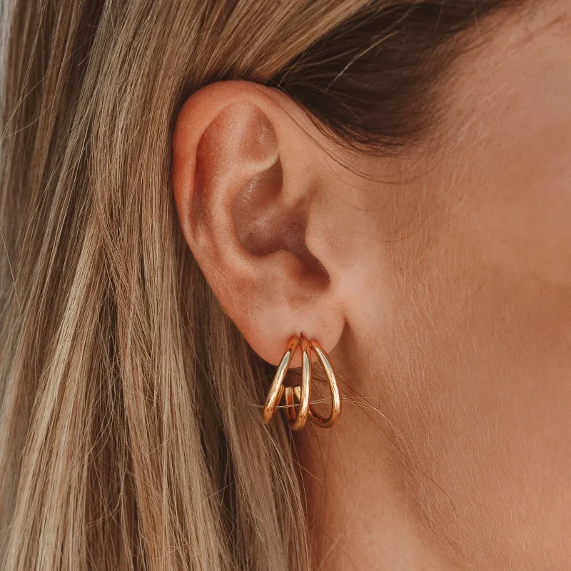 Women's Earrings – Elegant Designs for Every Personality--Triple Hoops