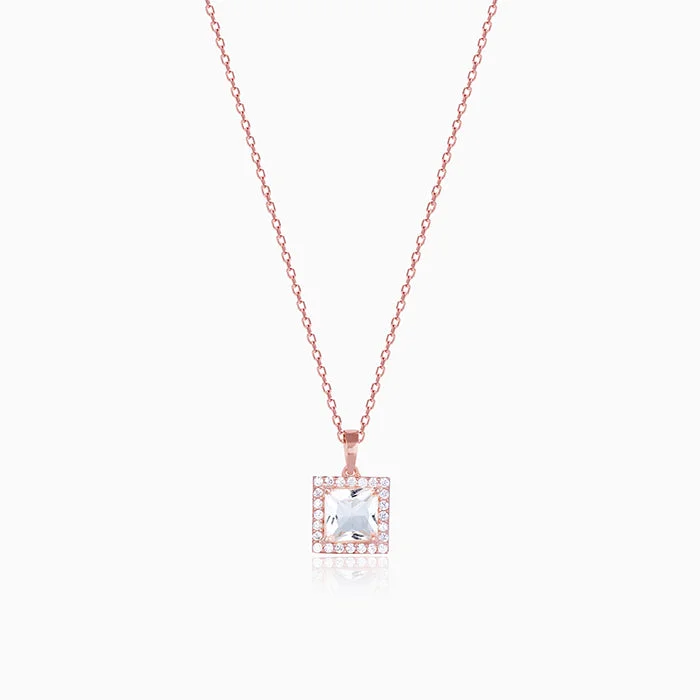 Shop Classic Women's Necklaces & Pendants with a Modern Twist-Rose Gold Snow White Pendant With Link Chain Shop Classic Women's Necklaces & Pendants with a Modern Twist-Rose Gold Snow White Pendant With Link Chain