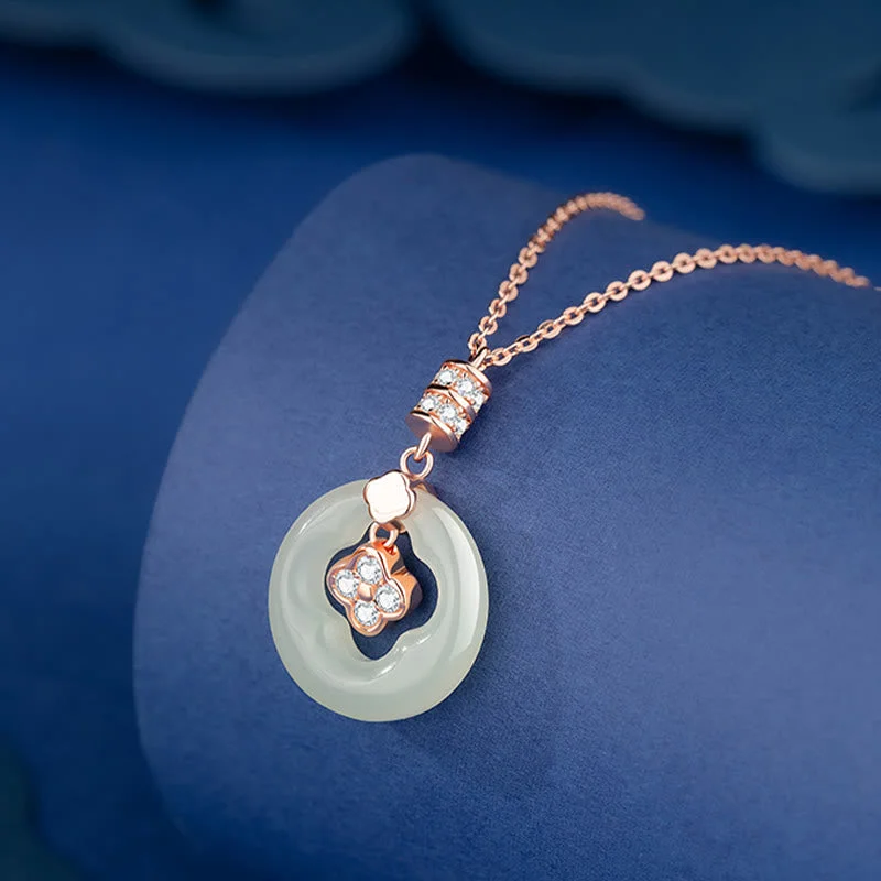 Shop Classic Women's Necklaces & Pendants with a Modern Twist-Buddha Stones 925 Sterling Silver Natural Hetian Jade Lucky Four Leaf Clover Zircon Necklace Pendant With Gift Box Shop Classic Women's Necklaces & Pendants with a Modern Twist-Buddha Stones 925 Sterling Silver Natural Hetian Jade Lucky Four Leaf Clover Zircon Necklace Pendant With Gift Box