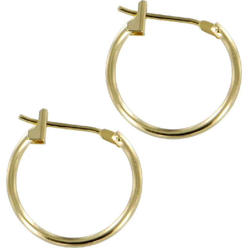 Women's Earrings – Elegant Designs for Every Personality--Solid 14KT Yellow Gold 1.5mm 5/8 Inch Hoop Earrings