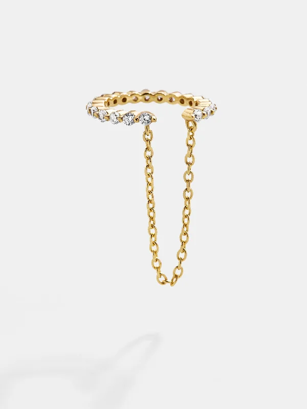 Women's Earrings – Elegant Designs for Every Personality--Kate 18K Gold Ear Cuff - Gold/Pavé