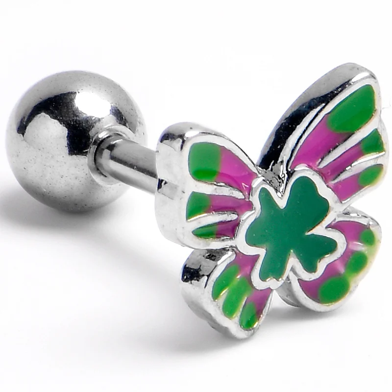 Women's Earrings – Elegant Designs for Every Personality--16 Gauge 1/4 Striped Vibrant Grace Butterfly Cartilage Tragus Earring Women's Earrings – Elegant Designs for Every Personality--16 Gauge 1/4 Striped Vibrant Grace Butterfly Cartilage Tragus Earring