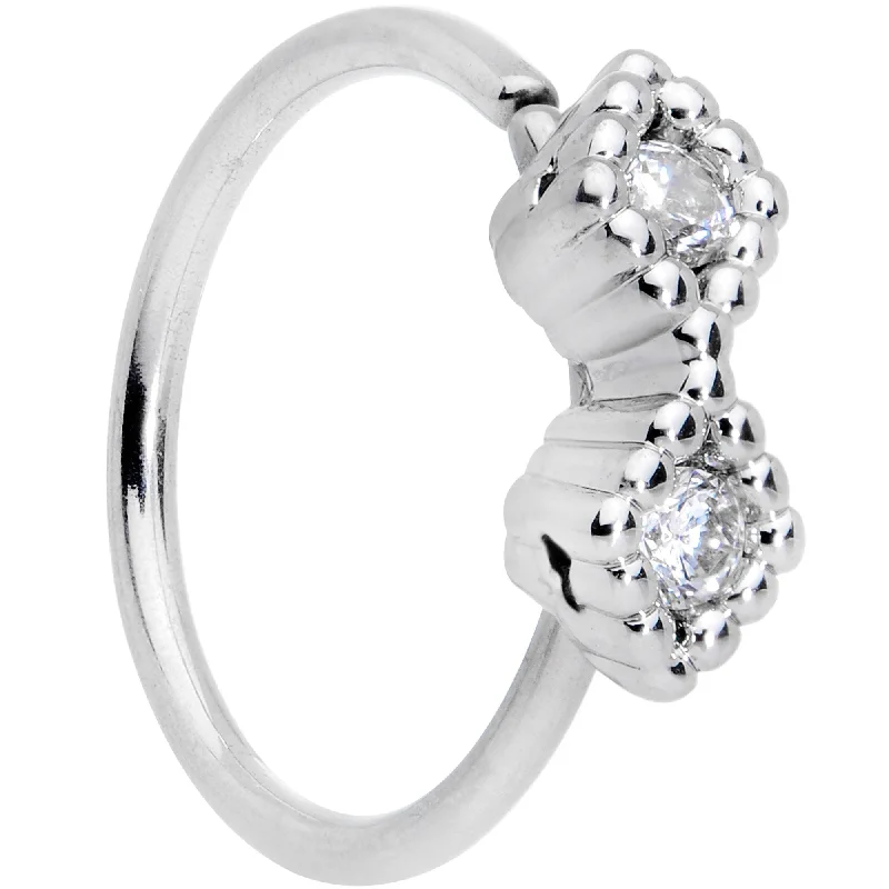 Trendy Nose Rings with Sparkling Finishes -20 Gauge 5/16 Clear CZ Gem Infinity Symbol Seamless Circular Ring Trendy Nose Rings with Sparkling Finishes -20 Gauge 5/16 Clear CZ Gem Infinity Symbol Seamless Circular Ring