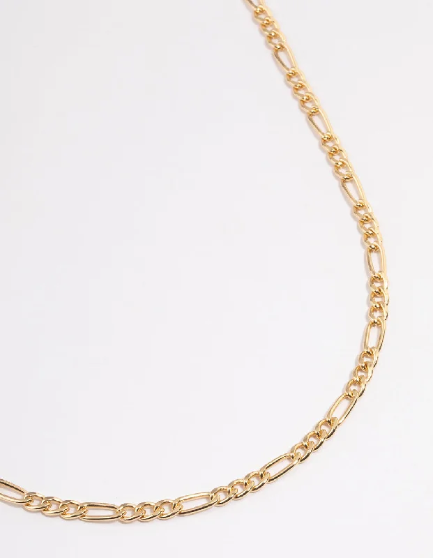 Shop Classic Women's Necklaces & Pendants with a Modern Twist-Gold Figaro Chain Necklace Shop Classic Women's Necklaces & Pendants with a Modern Twist-Gold Figaro Chain Necklace