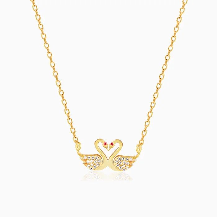 Shop Classic Women's Necklaces & Pendants with a Modern Twist-Golden Swan Love Necklace Shop Classic Women's Necklaces & Pendants with a Modern Twist-Golden Swan Love Necklace