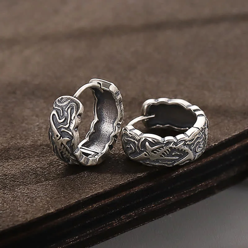Women's Earrings – Elegant Designs for Every Personality--Buddha Stones Fish Bone Pattern Wealth Earrings