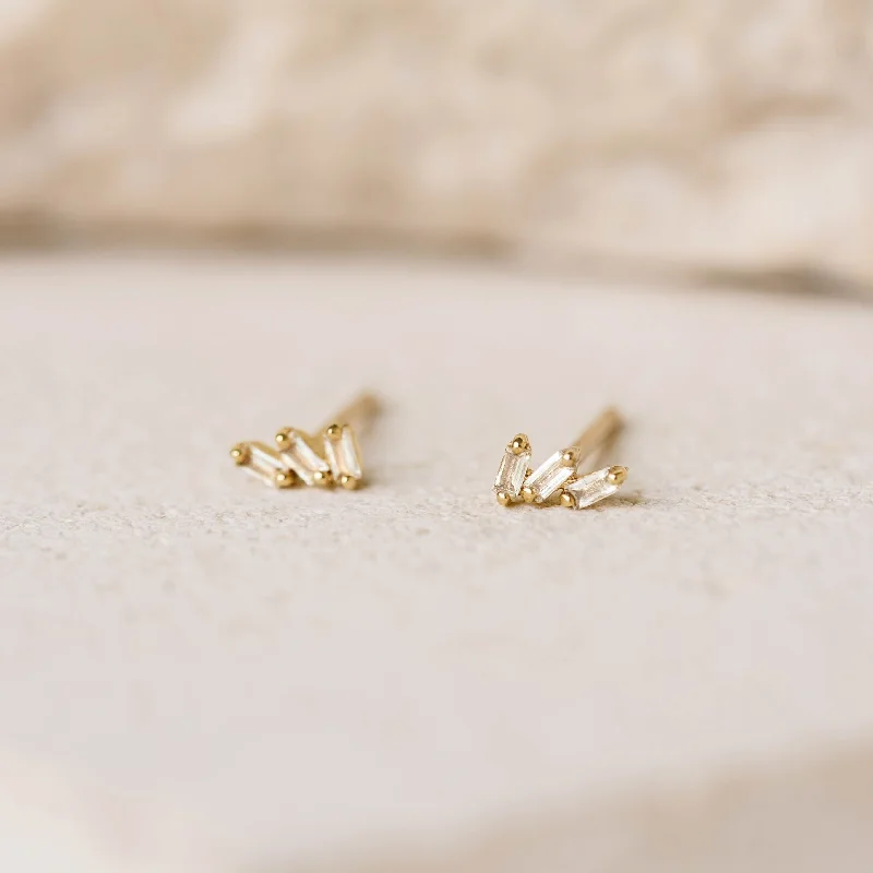 Women's Earrings – Elegant Designs for Every Personality--Baguette Cluster Gemstone Stud Earrings - Lovise Women's Earrings – Elegant Designs for Every Personality--Baguette Cluster Gemstone Stud Earrings - Lovise
