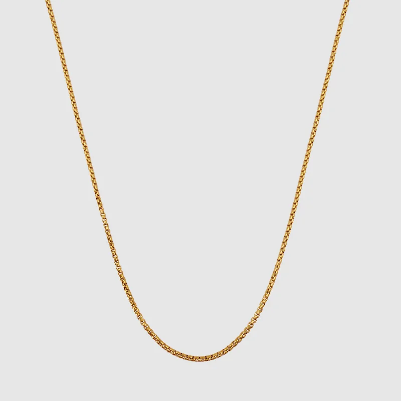 Exclusive Men's Necklaces & Pendants for the Modern Gentleman-Round Box Chain (Gold) 2mm Exclusive Men's Necklaces & Pendants for the Modern Gentleman-Round Box Chain (Gold) 2mm