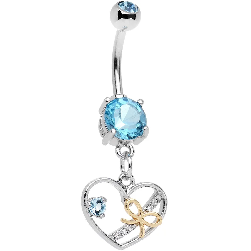 Comfortable Belly Rings for Chic and Stylish Fashion -Aqua CZ Gem Tie Up My Heart Dangle Belly Ring Comfortable Belly Rings for Chic and Stylish Fashion -Aqua CZ Gem Tie Up My Heart Dangle Belly Ring