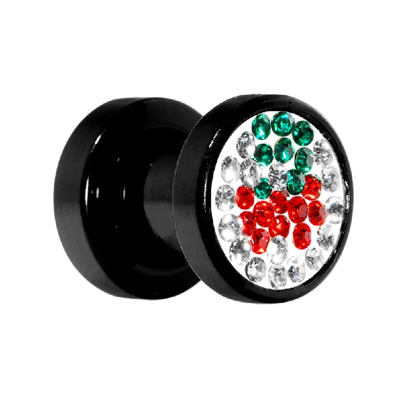 Women's Earrings – Elegant Designs for Every Personality--2 Gauge Cherry Ferido Crystal Acrylic Screw Fit Tunnel