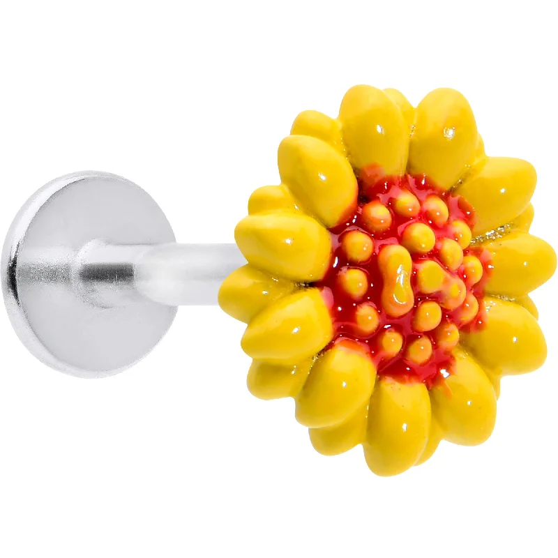 Minimalist Lip Rings for Simple Looks16 Gauge 5/16 Happy Sunflower Yellow Labret Monroe Tragus