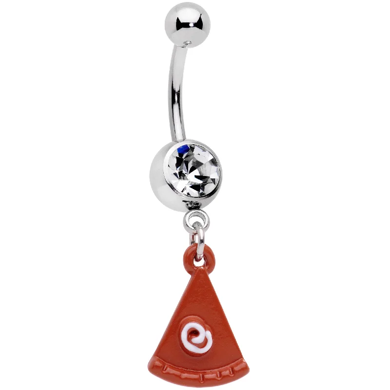 Comfortable Belly Rings for Fashionable Women -Clear Gem Pumpkin Pie Holiday Thanksgiving Dangle Belly Ring Comfortable Belly Rings for Fashionable Women -Clear Gem Pumpkin Pie Holiday Thanksgiving Dangle Belly Ring