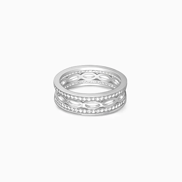 Chic Women's Rings for Fashion-Forward Looks-Silver Jali Ring