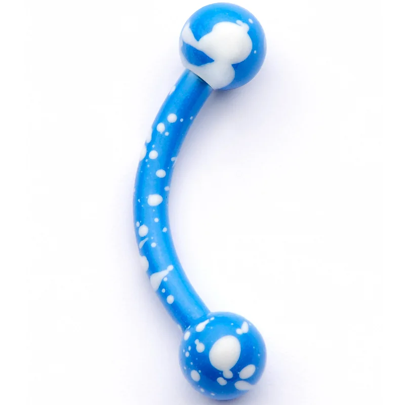 Lip Rings for Fashionable Piercing Styles16 Gauge 5/16 Blue White Glow in the Dark Curved Eyebrow Ring
