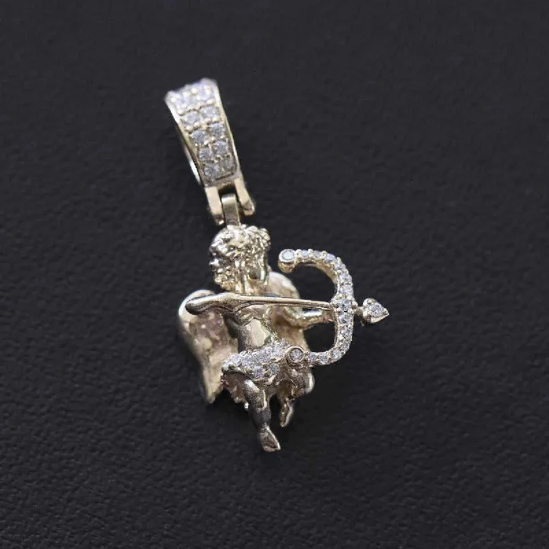 Exclusive Men's Necklaces & Pendants for the Modern Gentleman-Solid Gold Iced Cupid Exclusive Men's Necklaces & Pendants for the Modern Gentleman-Solid Gold Iced Cupid