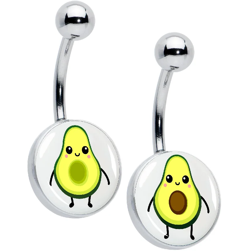 Trendy Belly Rings with Shiny Stones -Avocado Oh BFF Set of 2 Belly Rings