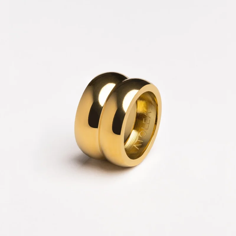 Chic Women's Rings for Fashion-Forward Looks-Double Chunky Ring