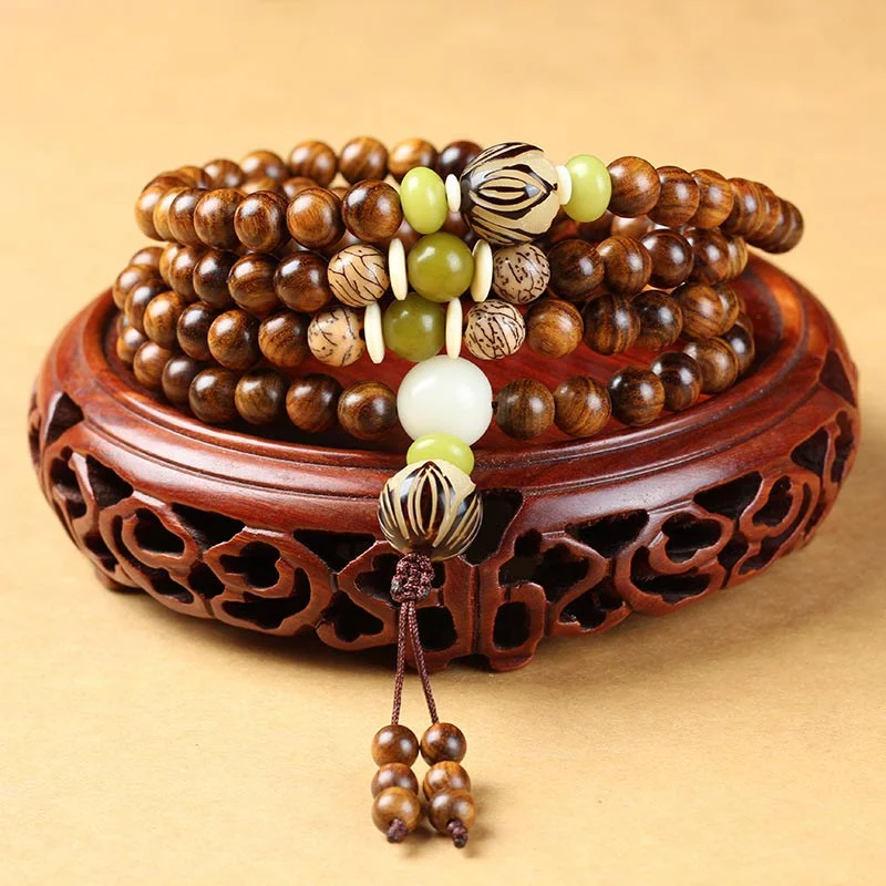 Men's Bracelets with Personalized Touches-Buddha Stones Tibetan Rosewood Mala Protection Calm Bracelet Men's Bracelets with Personalized Touches-Buddha Stones Tibetan Rosewood Mala Protection Calm Bracelet