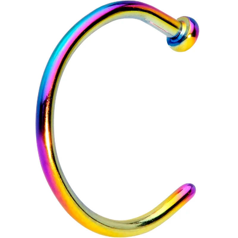 Nose Rings with Citrine Stones -18 Gauge 3/8 Rainbow PVD Implant Grade Titanium Disc Nose Hoop Nose Rings with Citrine Stones -18 Gauge 3/8 Rainbow PVD Implant Grade Titanium Disc Nose Hoop