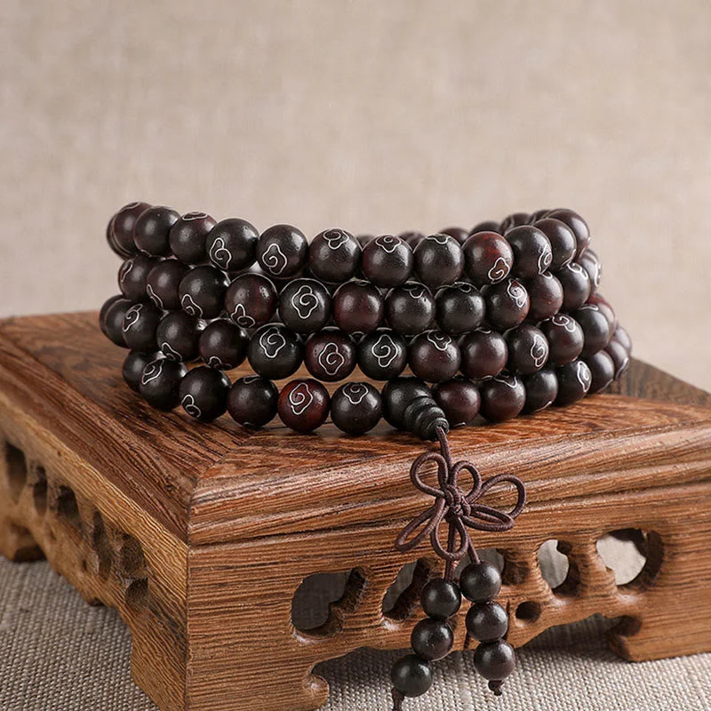High-End Metal Bracelets for Men-Buddha Stones 925 Sterling Silver Inlaid Small Leaf Red Sandalwood Om Mani Padme Hum Character Auspicious Clouds Protection Bracelet High-End Metal Bracelets for Men-Buddha Stones 925 Sterling Silver Inlaid Small Leaf Red Sandalwood Om Mani Padme Hum Character Auspicious Clouds Protection Bracelet