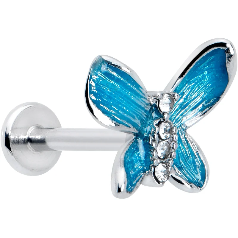 Lip Rings for Edgy Style16 Gauge 5/16 Clear Gem Chunky Butterfly Blue Labret Monroe Tragus