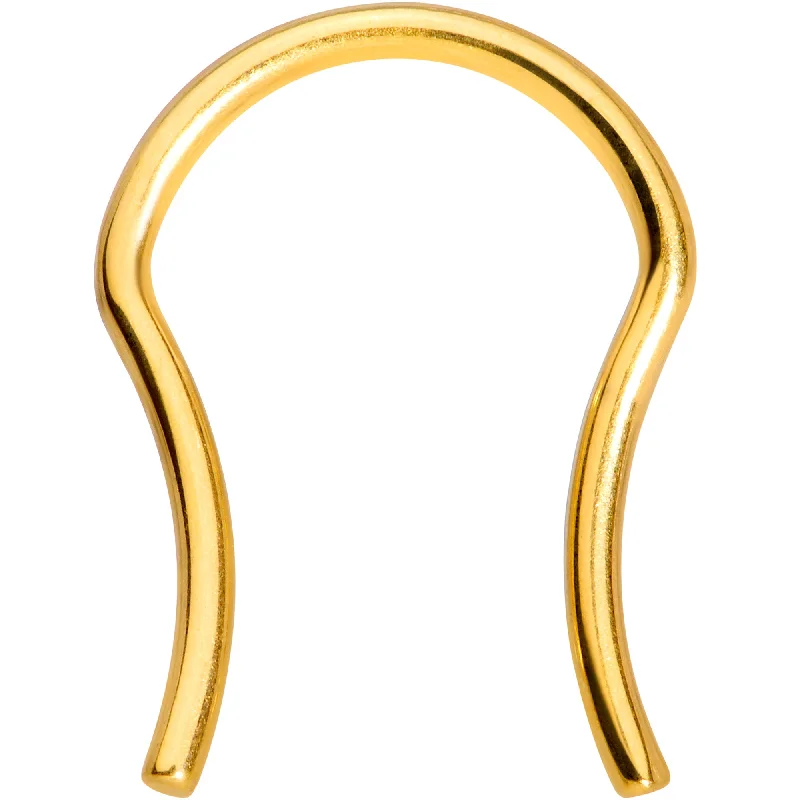 Elegant Designer Nose Rings for Special Occasions -16 Gauge 5/8 Gold Tone ASTM F-136 Implant Grade Titanium Septum Retainer Elegant Designer Nose Rings for Special Occasions -16 Gauge 5/8 Gold Tone ASTM F-136 Implant Grade Titanium Septum Retainer