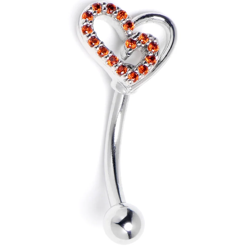 Women's Earrings – Elegant Designs for Every Personality--16 Gauge 5/16 Red Gem Asymmetrical Heart Curved Eyebrow Ring Women's Earrings – Elegant Designs for Every Personality--16 Gauge 5/16 Red Gem Asymmetrical Heart Curved Eyebrow Ring