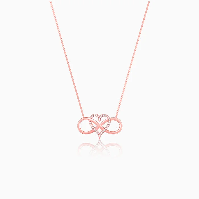 Shop Classic Women's  Necklaces & Pendants with a Modern Twist-Rosegold Infinity Heart Necklace