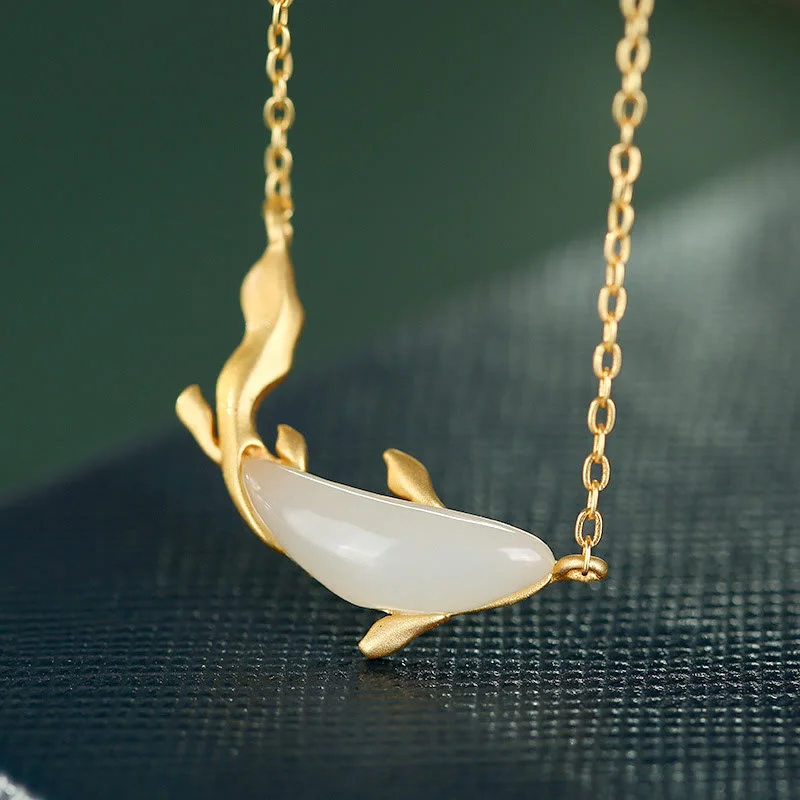 Shop Classic Women's Necklaces & Pendants with a Modern Twist-Buddha Stones 925 Sterling Silver White Jade Dolphin Luck Necklace Pendant Shop Classic Women's Necklaces & Pendants with a Modern Twist-Buddha Stones 925 Sterling Silver White Jade Dolphin Luck Necklace Pendant